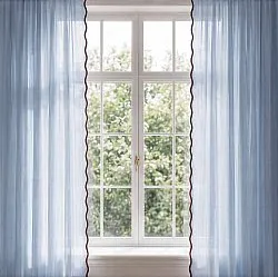 Conjunto de 2 cortinas - Cortina de algodão Yrsa (azul)