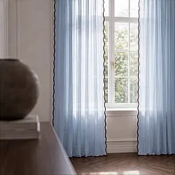 Conjunto de 2 cortinas - Cortina de algodão Yrsa (azul)