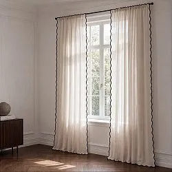 Conjunto de 2 cortinas - Cortina de algodão Yrsa (bege claro)