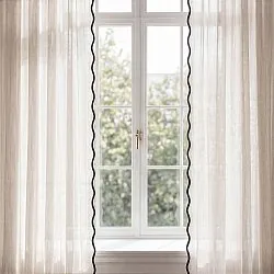 Conjunto de 2 cortinas - Cortina de algodão Yrsa (bege claro)