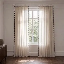 Conjunto de 2 cortinas - Cortina de algodão Yrsa (bege claro)