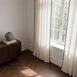 Conjunto de 2 cortinas - Cortina de algodão Yrsa (bege claro)