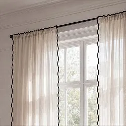 Conjunto de 2 cortinas - Cortina de algodão Yrsa (bege claro)