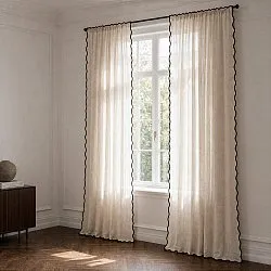 Conjunto de 2 cortinas - Cortina de algodão Yrsa (bege claro)