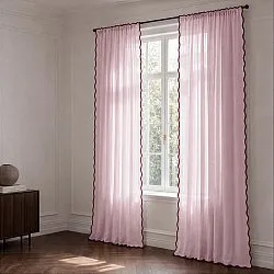 Conjunto de 2 cortinas - Cortina de algodão Yrsa (rosa)