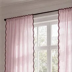 Conjunto de 2 cortinas - Cortina de algodão Yrsa (rosa)