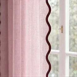 Conjunto de 2 cortinas - Cortina de algodão Yrsa (rosa)