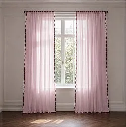 Conjunto de 2 cortinas - Cortina de algodão Yrsa (rosa)