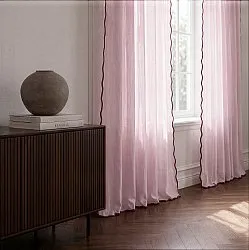 Conjunto de 2 cortinas - Cortina de algodão Yrsa (rosa)