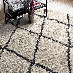 Tapete redondo - Alcott Natural Cotton Shaggy (preto/branco)