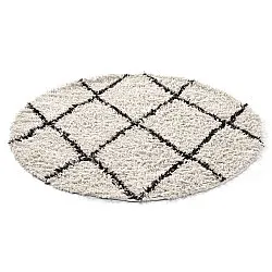 Tapete redondo - Alcott Natural Cotton Shaggy (preto/branco)