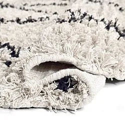 Tapete redondo - Alcott Natural Cotton Shaggy (preto/branco)