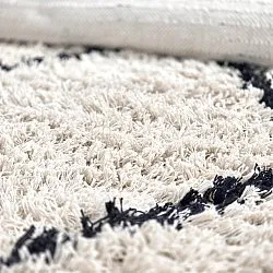 Tapete redondo - Alcott Natural Cotton Shaggy (preto/branco)