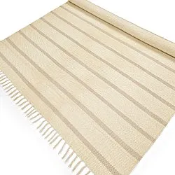 Tapete de algodão - Helle (branco sujo/cinza)