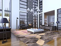 Tapete Wilton - Brendola (rosa/cinza/dourado)