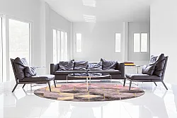 Tapete redondo - Brendola (rosa/cinza/dourado)