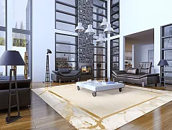 Tapete Wilton - Cerasia (bege/branco/dourado)