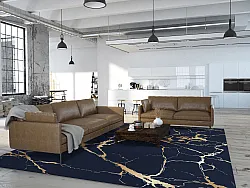 Tapete Wilton - Cesina (preto/dourado)