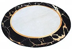 Tapete redondo - Cerasia (preto/branco/dourado)