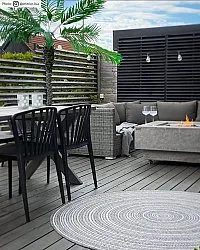 Tapete redondo - Brussels Weave (cinza)