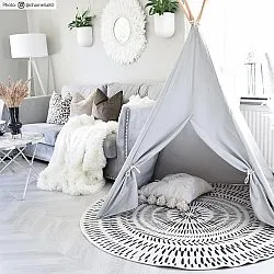 Tapete redondo - Brussels Night (cinza)