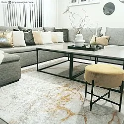 Tapete Wilton - Cesina (stone/branco/dourado)