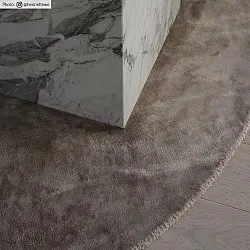 Tapete redondo - Jodhpur Special Luxury Edition Viskos (cinza claro/bege)