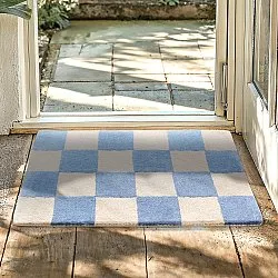 Tapete de entrada - Lovre (azul/bege)
