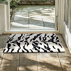 Tapete de entrada - Zebra Tufted Wool Premium (branco/preto)