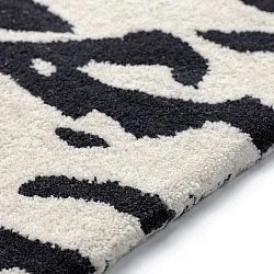 Tapete de entrada - Zebra Tufted Wool Premium (branco/preto)