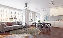 Tapete redondo - Bouhjar (bege/multicolorido)