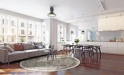 Tapete redondo - Toujane (cinza)