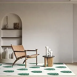 Tapete Wilton - Leni (branco/verde)