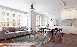 Tapete redondo - Bohemia (azul/multicolorido)