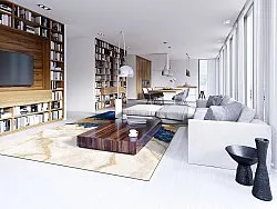 Tapete Wilton - Padova (azul/branco/dourado)