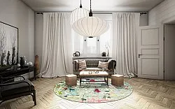 Tapete redondo - Satriano (cinza/multicolorido)