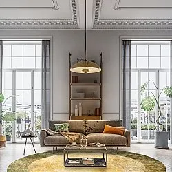 Tapete redondo - Campana (bege/amarelo)