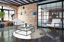 Tapete redondo - Prades (branco/cinza)