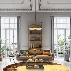 Tapete redondo - Agost (marrom/bege)