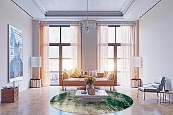 Tapete redondo - Tamalous (bege/verde)