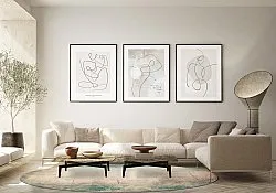 Tapete redondo - Giave (bege/azul)