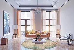 Tapete redondo - Giave (bege/azul)