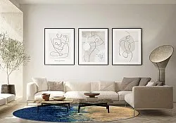 Tapete redondo - Sindia (bege/azul)