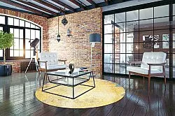 Tapete redondo - Palau (dourado/bege/azul)