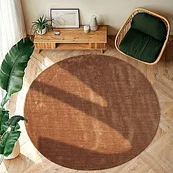 Tapete redondo - Recycled PET with viscose look (marrom)