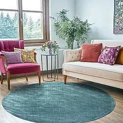 Tapete redondo - Recycled PET with viscose look (azul aço)