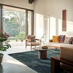 Recycled PET with viscose look (azul aço)