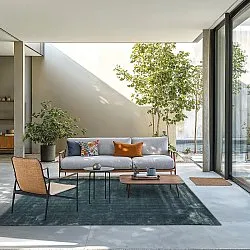 Recycled PET with viscose look (azul aço)