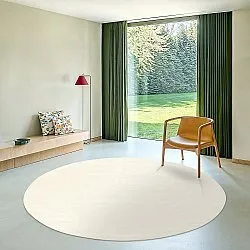 Tapete redondo - Recycled PET with viscose look (offwhite)