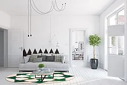 Tapete redondo - Chia (verde/bege)